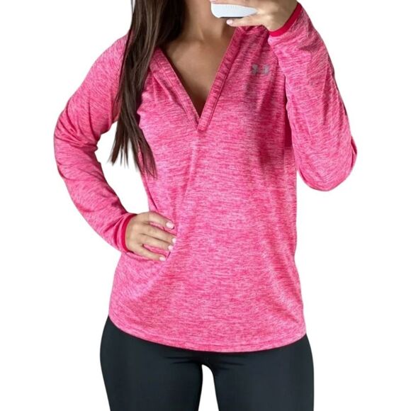 UNDER ARMOR Women's Twist Tech LongSleeve Hooded Top Size Large - Picture 1 of 12